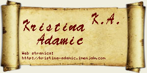 Kristina Adamić vizit kartica